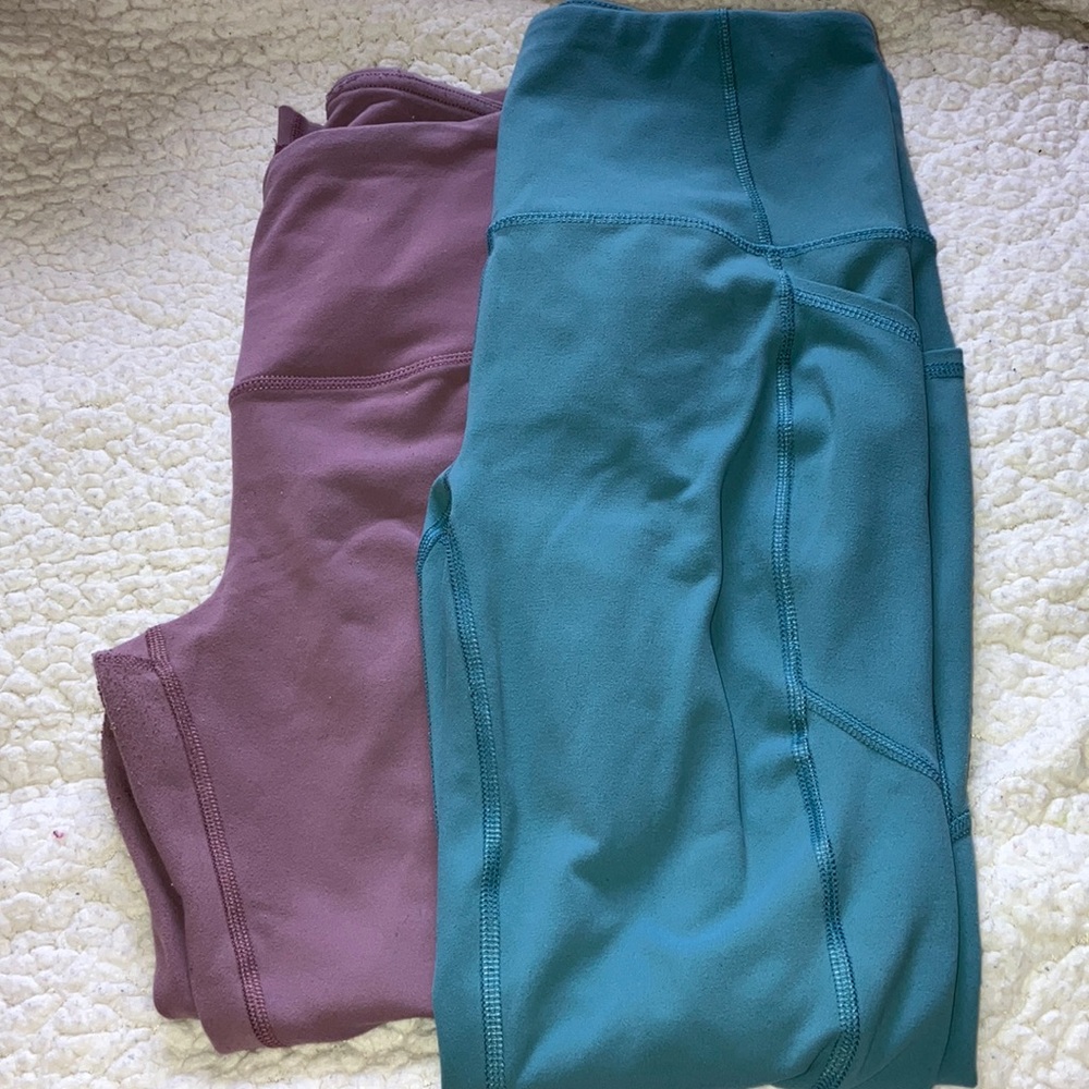RBX teal pants side pockets, 90 Degrees lavender pants-athletic 2-bundle-Small